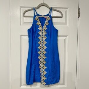 Lilly Pulitzer Blue Dress with Cream Embroidery